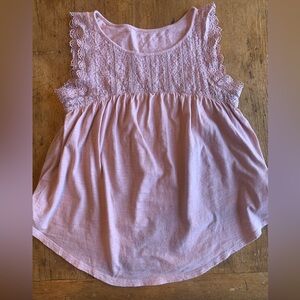 GAP Pink Lace Yoke Tank Top